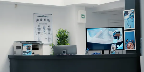 Recepção da clínica